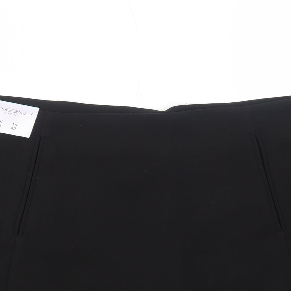 New Look Womens Black Polyester Mini Skirt Size 14 Zip