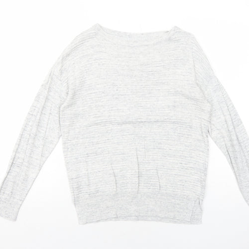 NEXT Womens Grey Round Neck Geometric Viscose Pullover Jumper Size 12
