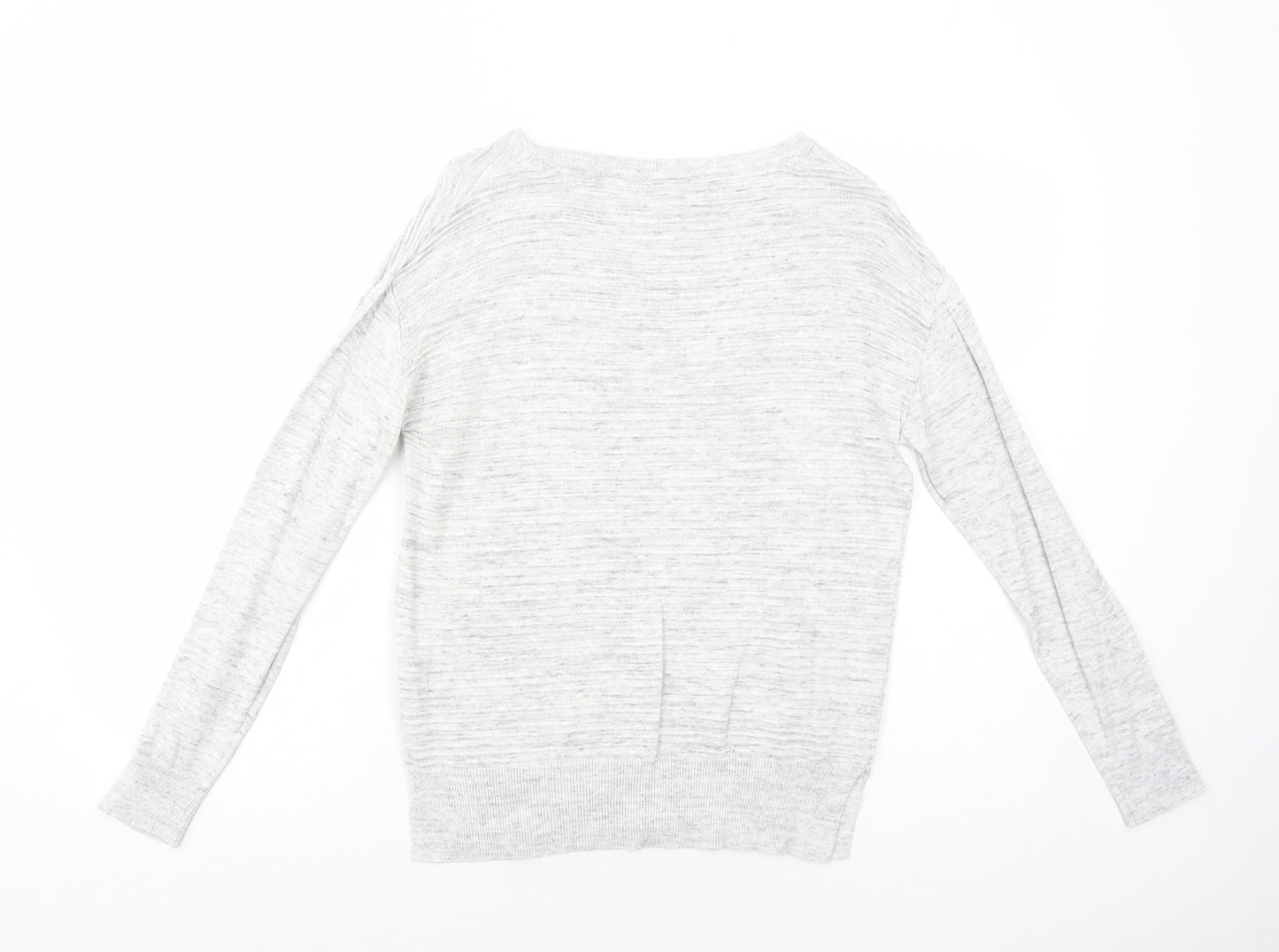 NEXT Womens Grey Round Neck Geometric Viscose Pullover Jumper Size 12