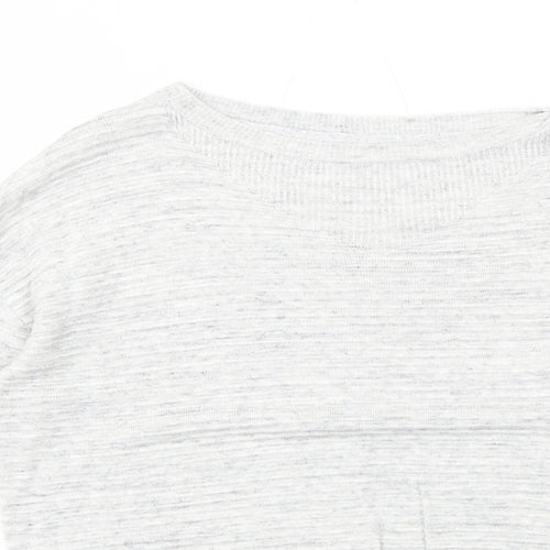 NEXT Womens Grey Round Neck Geometric Viscose Pullover Jumper Size 12