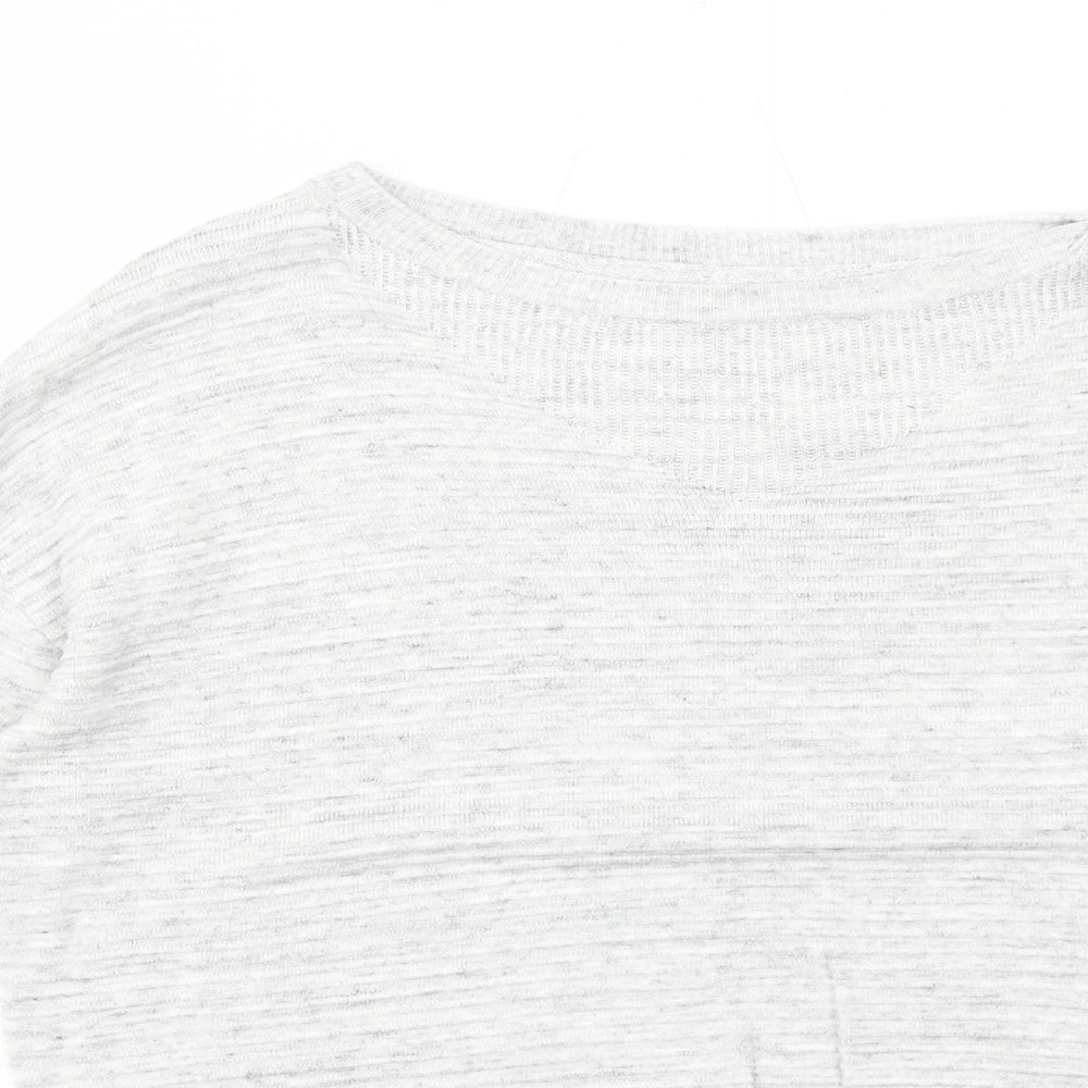 NEXT Womens Grey Round Neck Geometric Viscose Pullover Jumper Size 12