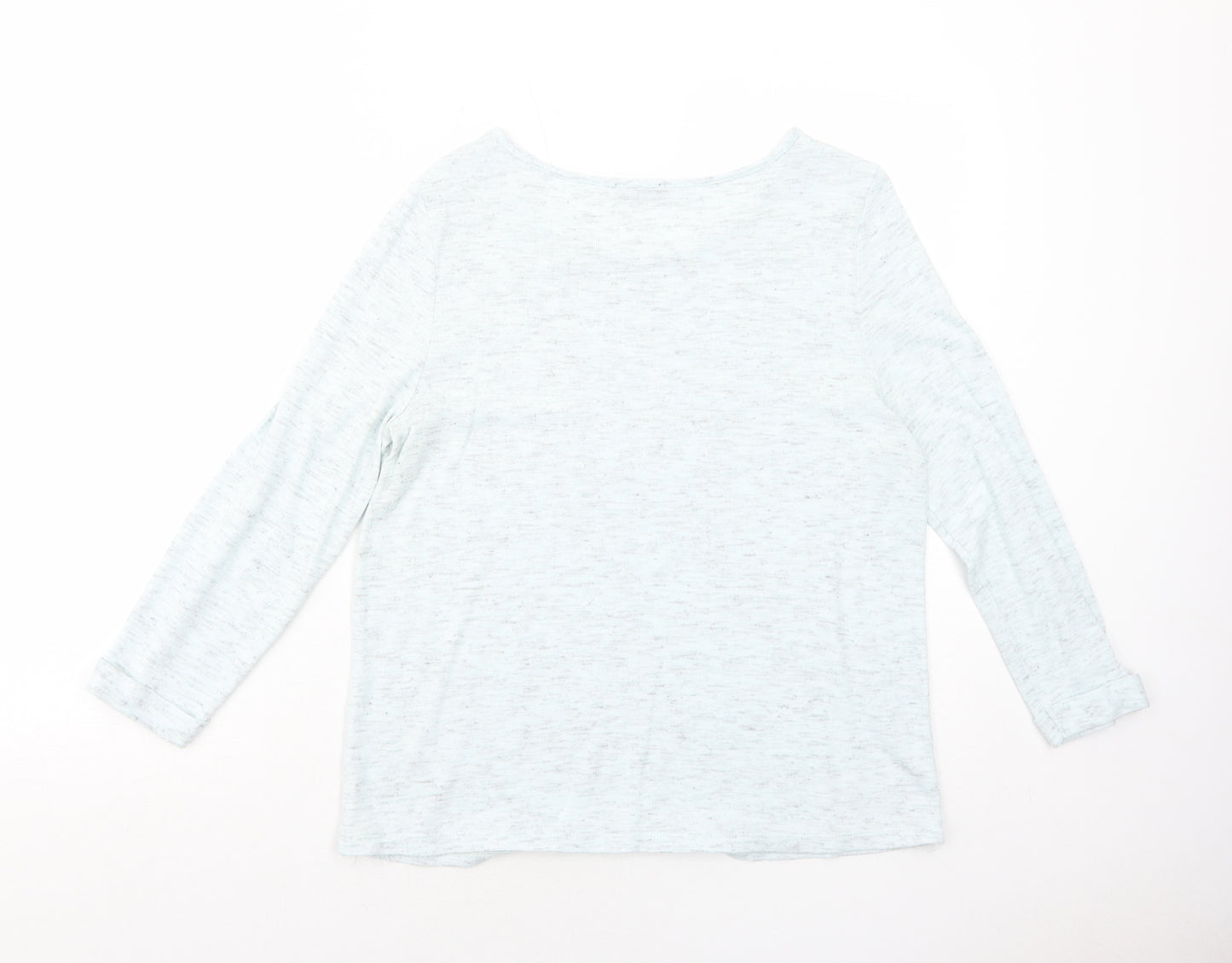 F&F Womens Blue Round Neck Geometric Acrylic Pullover Jumper Size M