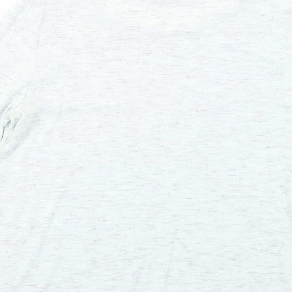 F&F Womens Blue Round Neck Geometric Acrylic Pullover Jumper Size M