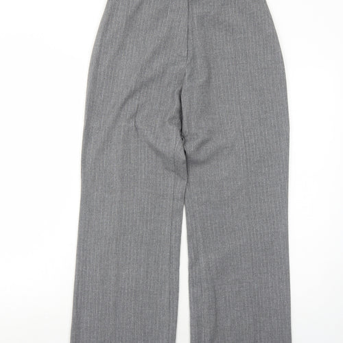 Marks and Spencer Womens Grey Striped Polyester Dress Pants Trousers Size 10 Regular Zip