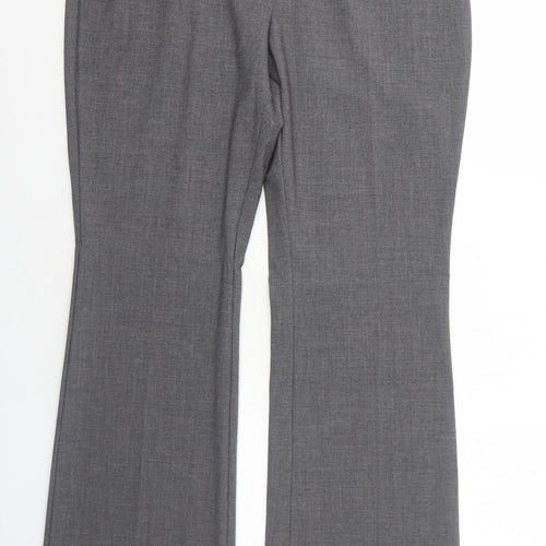 Marks and Spencer Womens Grey Polyester Dress Pants Trousers Size 14 Regular Zip