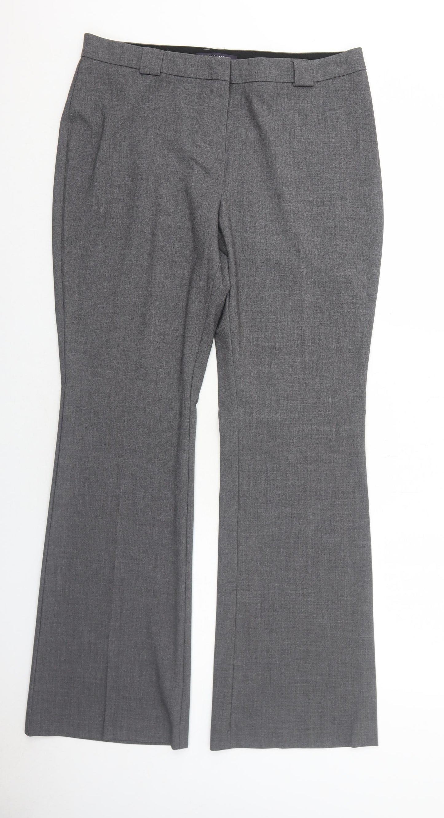 Marks and Spencer Womens Grey Polyester Dress Pants Trousers Size 14 Regular Zip