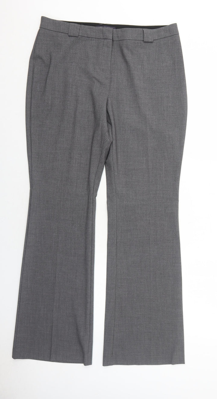 Marks and Spencer Womens Grey Polyester Dress Pants Trousers Size 14 Regular Zip