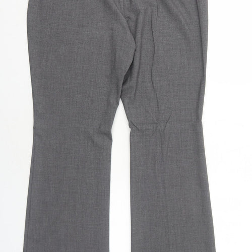 Marks and Spencer Womens Grey Polyester Dress Pants Trousers Size 14 Regular Zip