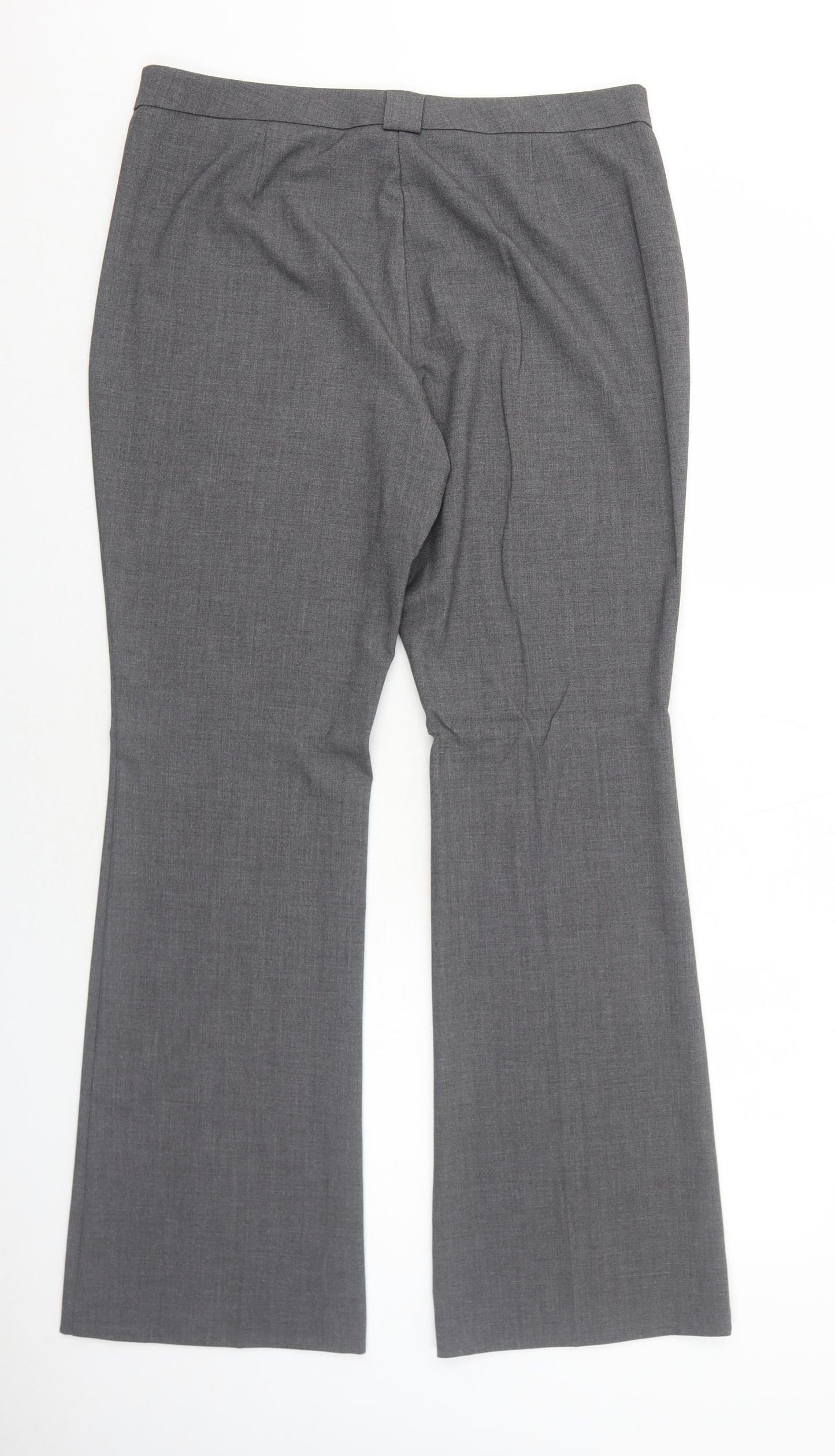 Marks and Spencer Womens Grey Polyester Dress Pants Trousers Size 14 Regular Zip