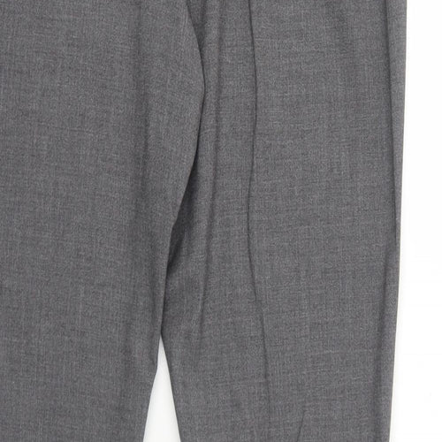 Marks and Spencer Womens Grey Polyester Dress Pants Trousers Size 14 Regular Zip