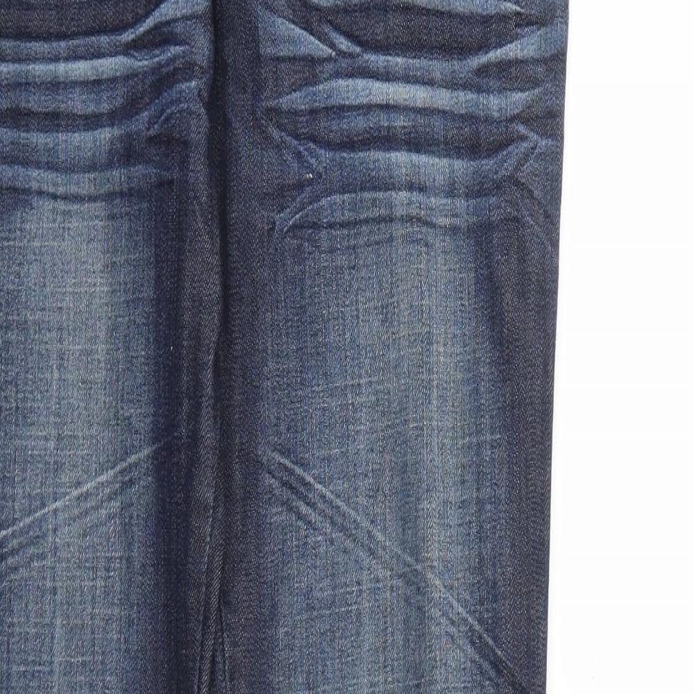 Rapper Womens Blue Cotton Straight Jeans Size 12 L34 in Regular Zip