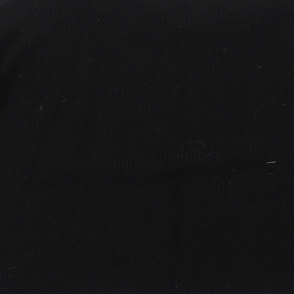 Peacocks Womens Black Boat Neck Geometric Acrylic Pullover Jumper Size L