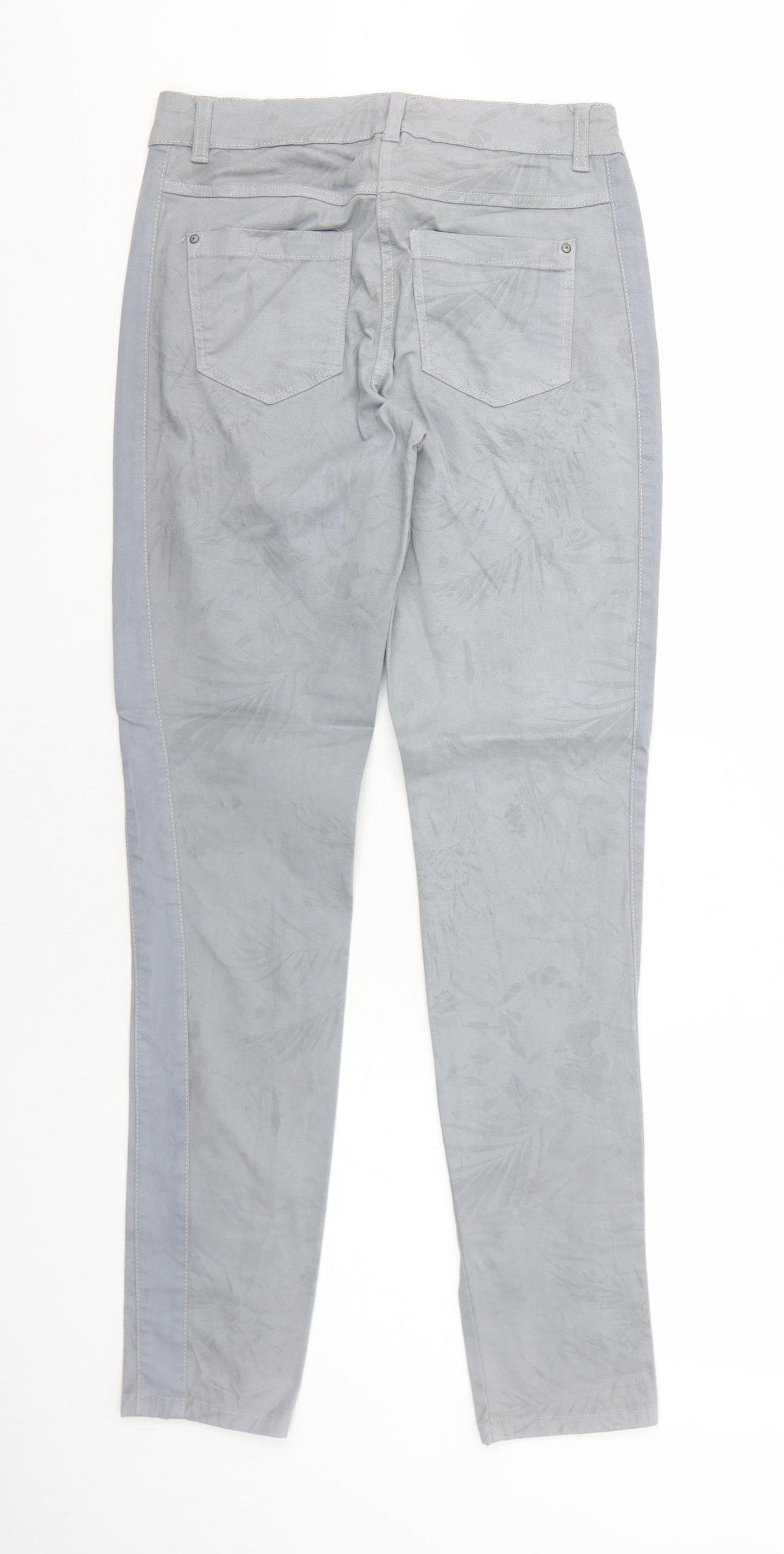 Blue Motion Womens Grey Herringbone Cotton Skinny Jeans Size 8 Regular Zip