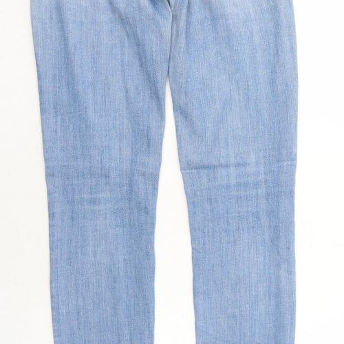 H&M Womens Blue Cotton Skinny Jeans Size 6 L32 in Regular Zip