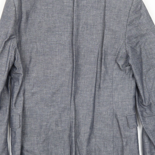 H&M Mens Blue Polyester Jacket Suit Jacket Size 36 Regular