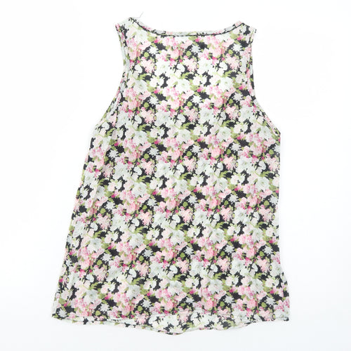 Zara Womens Multicoloured Floral Polyester Basic Tank Size M Scoop Neck