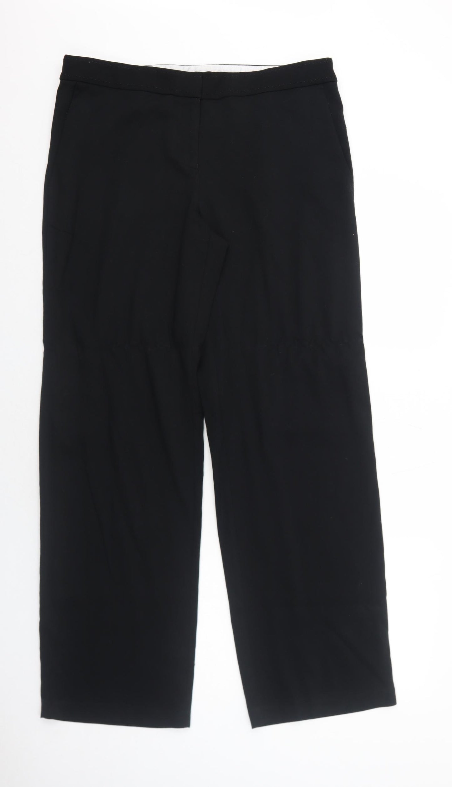 NEXT Womens Black Polyester Dress Pants Trousers Size 14 Regular Zip
