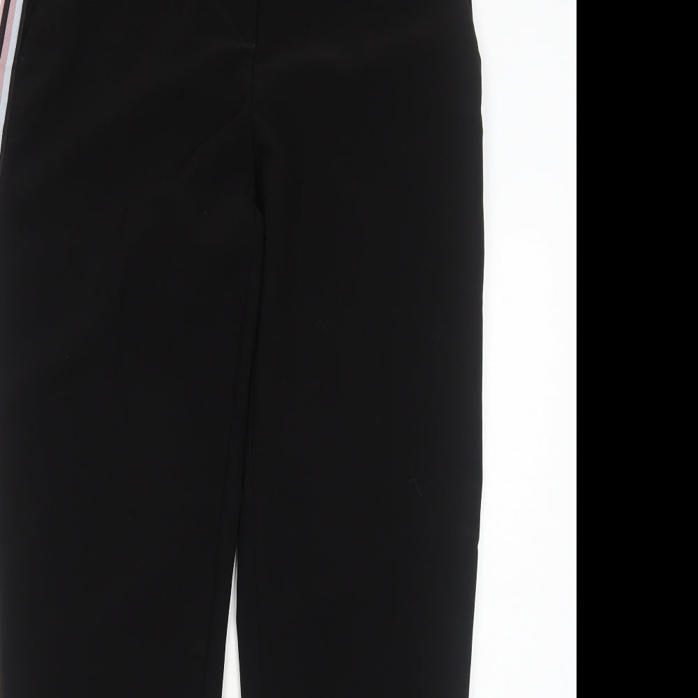 Eliane Rose Womens Black Polyester Trousers Size 12 Regular Zip - Side Stripe Detail