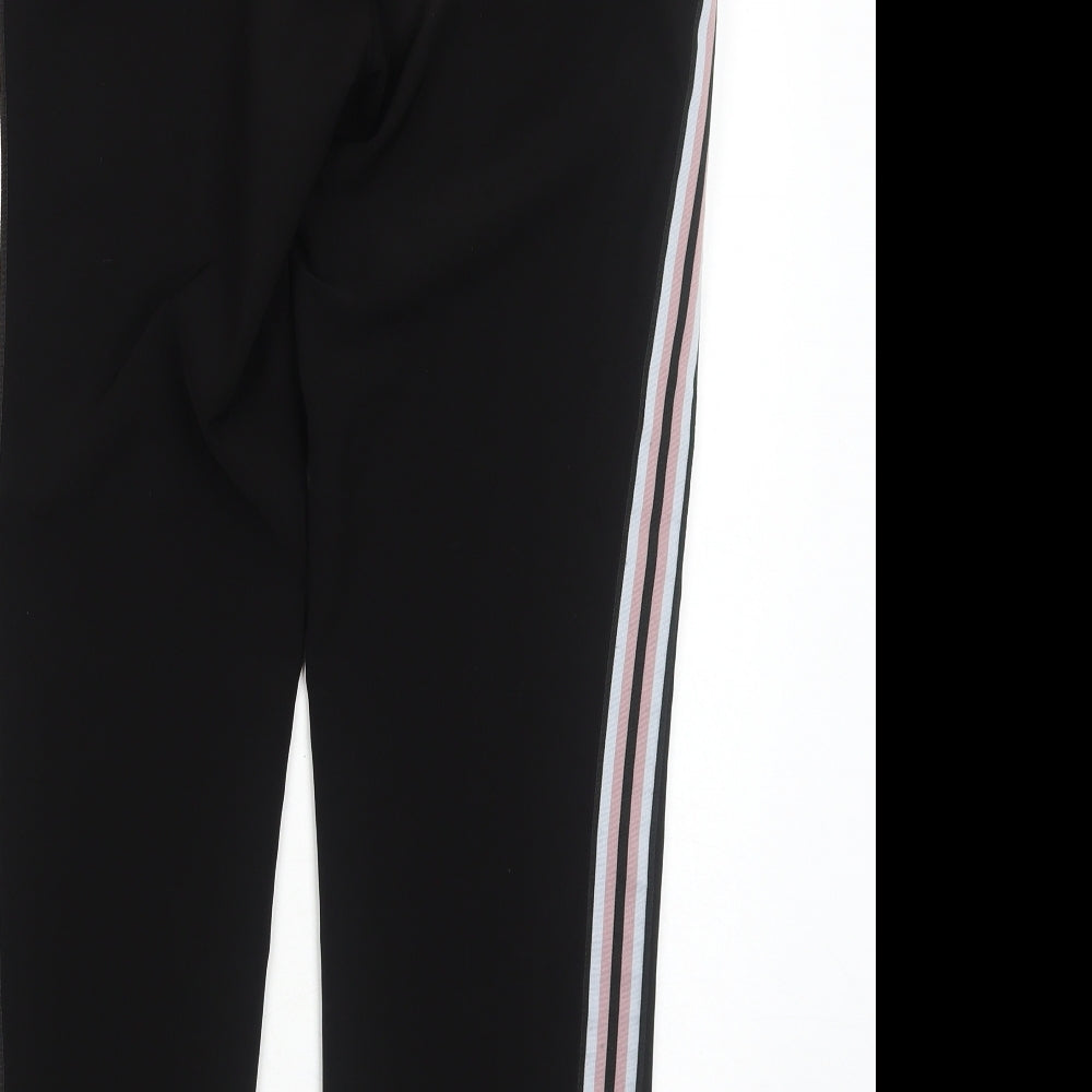 Eliane Rose Womens Black Polyester Trousers Size 12 Regular Zip - Side Stripe Detail