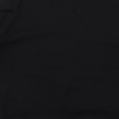 Debbie Morgan Womens Black V-Neck Floral Acrylic Cardigan Jumper Size S