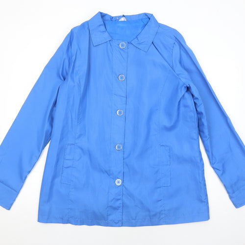 Anne De Lancay Womens Blue Pea Coat Coat Size 14 Button
