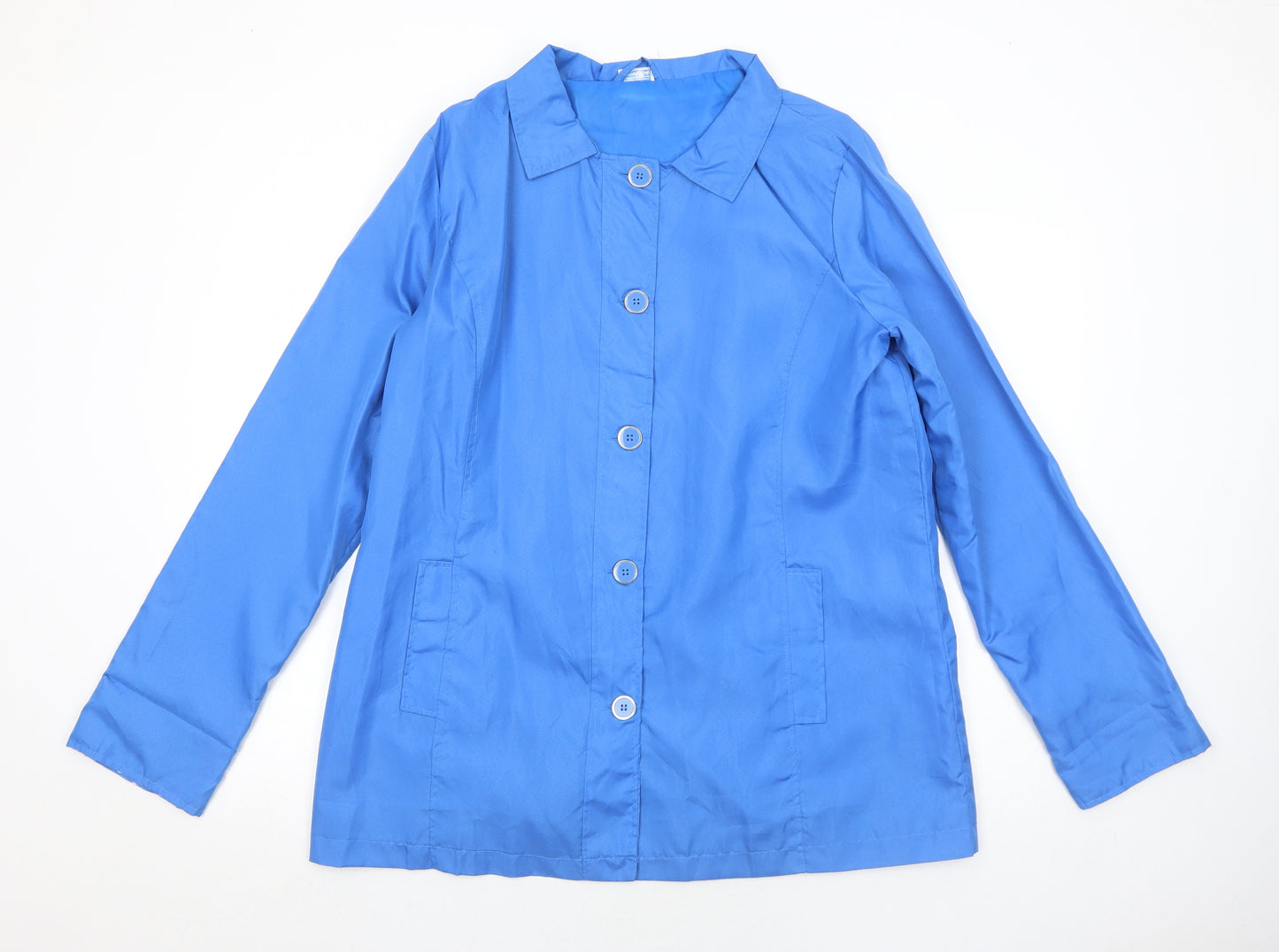 Anne De Lancay Womens Blue Pea Coat Coat Size 14 Button