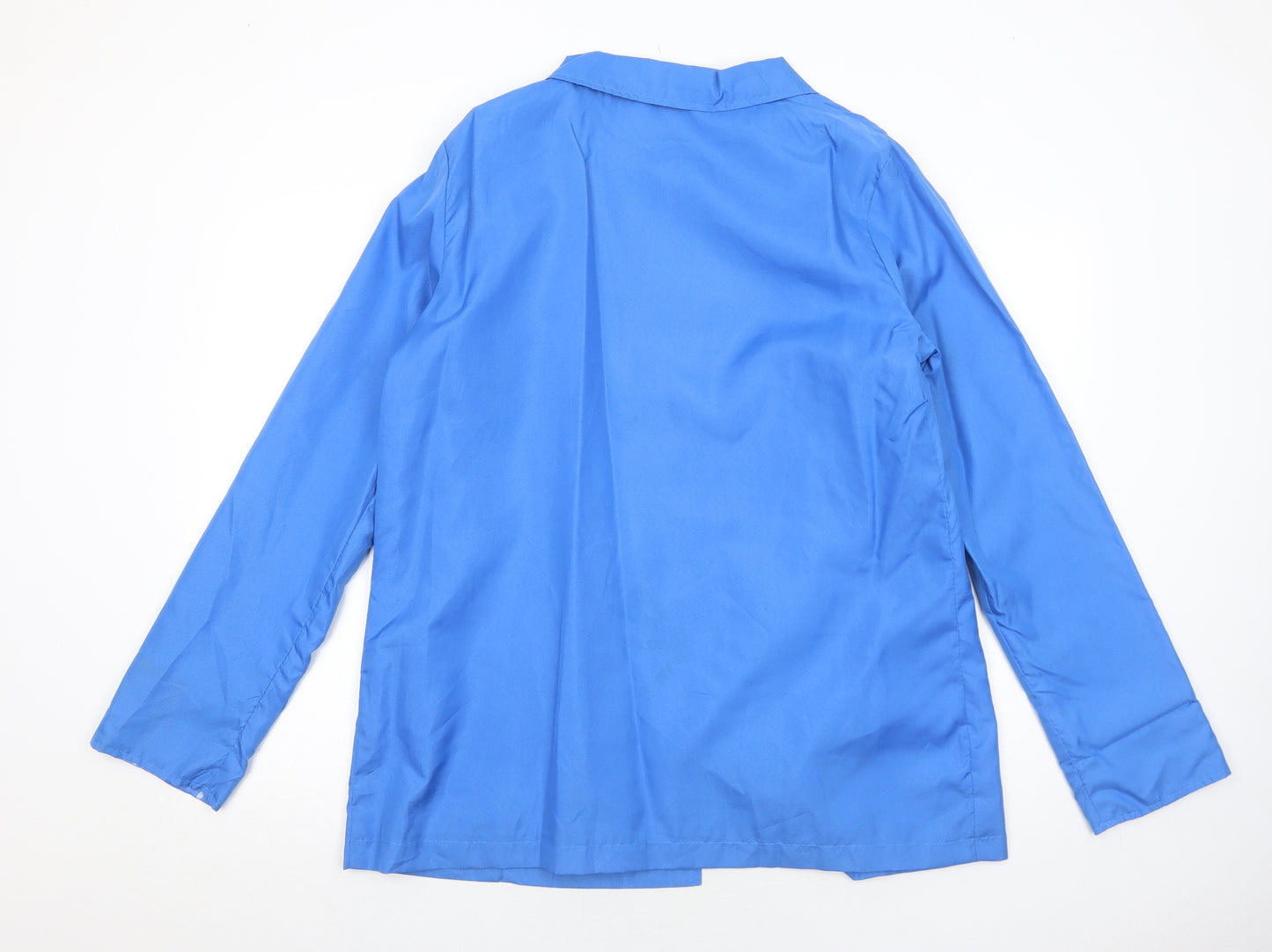 Anne De Lancay Womens Blue Pea Coat Coat Size 14 Button