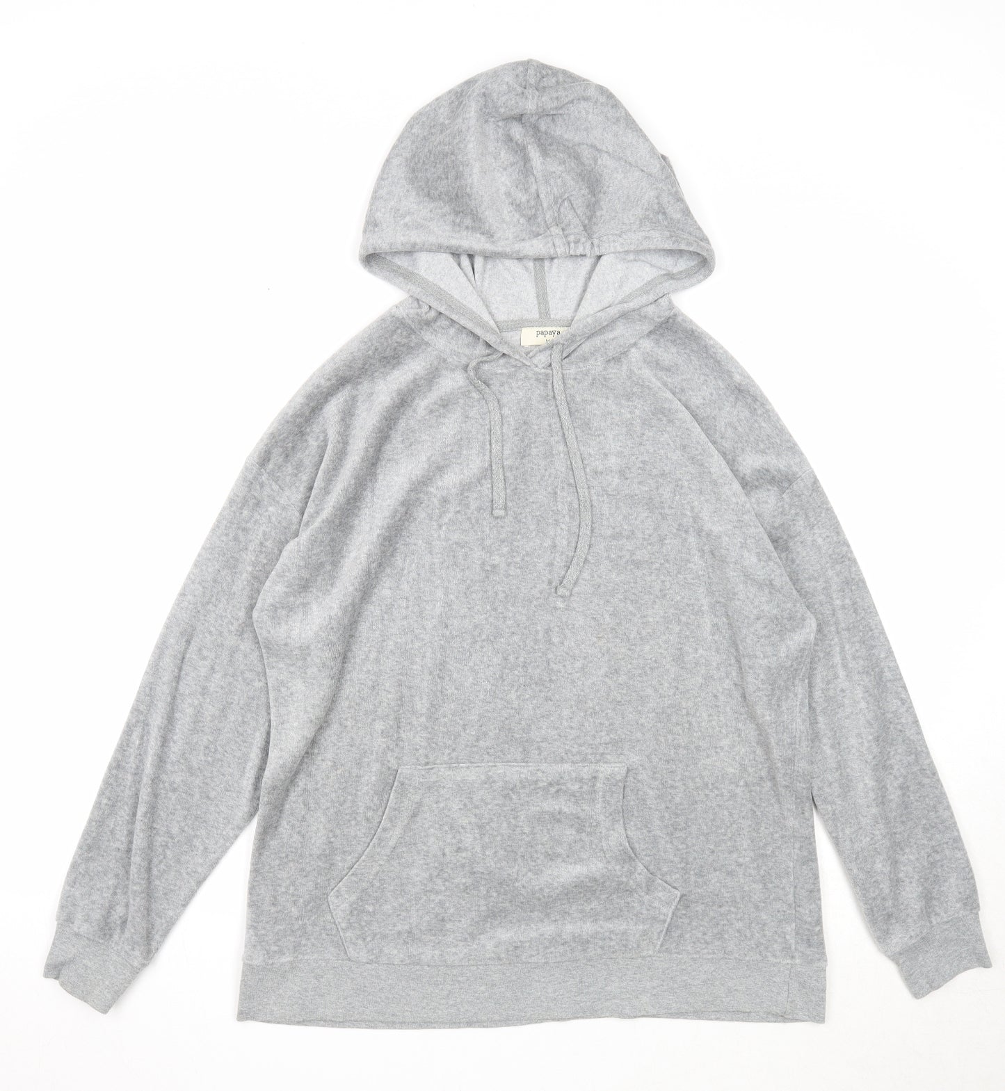 Papaya Womens Grey Cotton Pullover Hoodie Size M Pullover