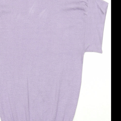 Look Womens Purple Cowl Neck Acrylic Pullover Jumper Size 8