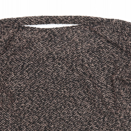 BSB Womens Brown Round Neck Geometric Cotton Pullover Jumper Size M - Open Back