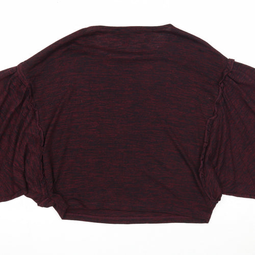 New Look Womens Purple Polyester Basic Blouse Size S Round Neck