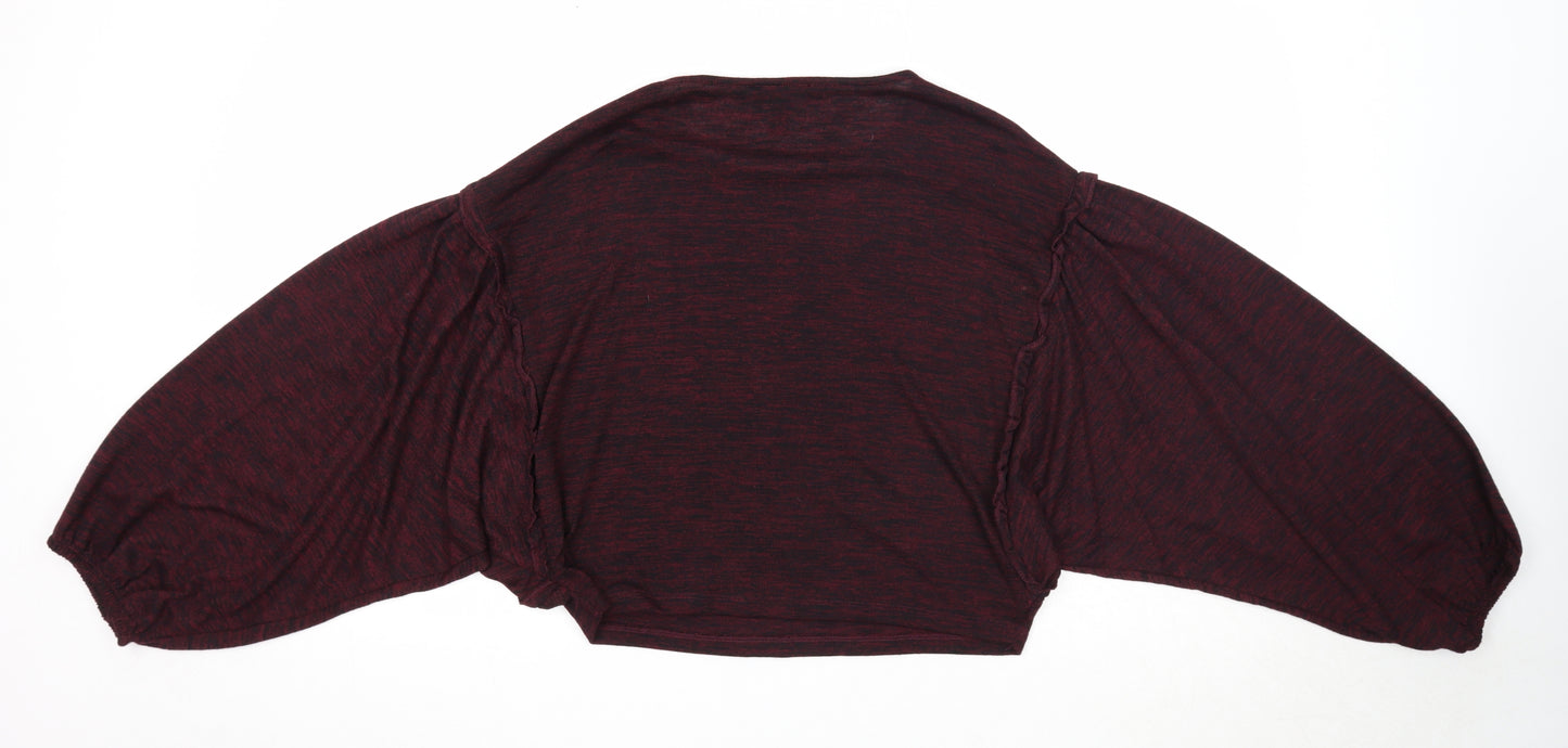 New Look Womens Purple Polyester Basic Blouse Size S Round Neck