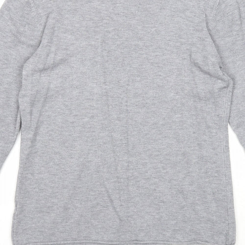 Marinello Womens Grey V-Neck Acrylic Pullover Jumper Size S