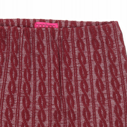 Boohoo Womens Red Geometric Acrylic A-Line Skirt Size M