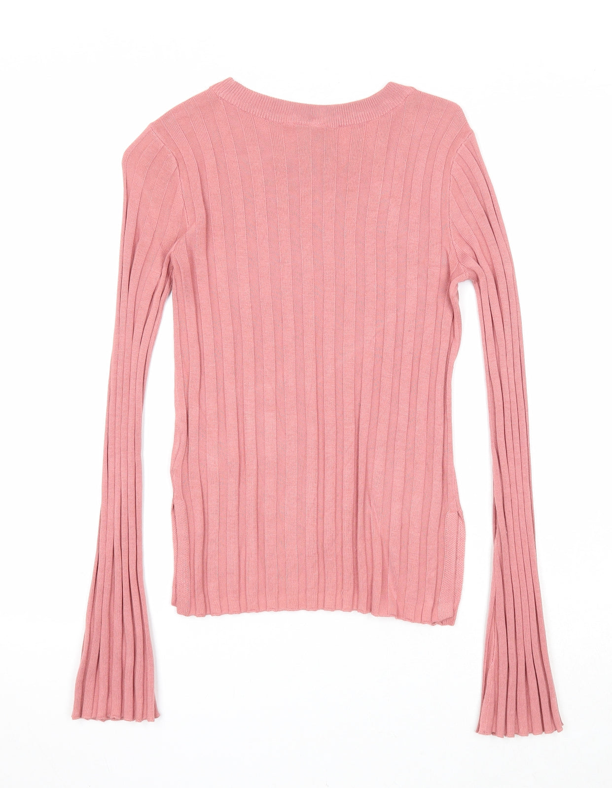 Divided Womens Pink Round Neck Acrylic Pullover Jumper Size XS