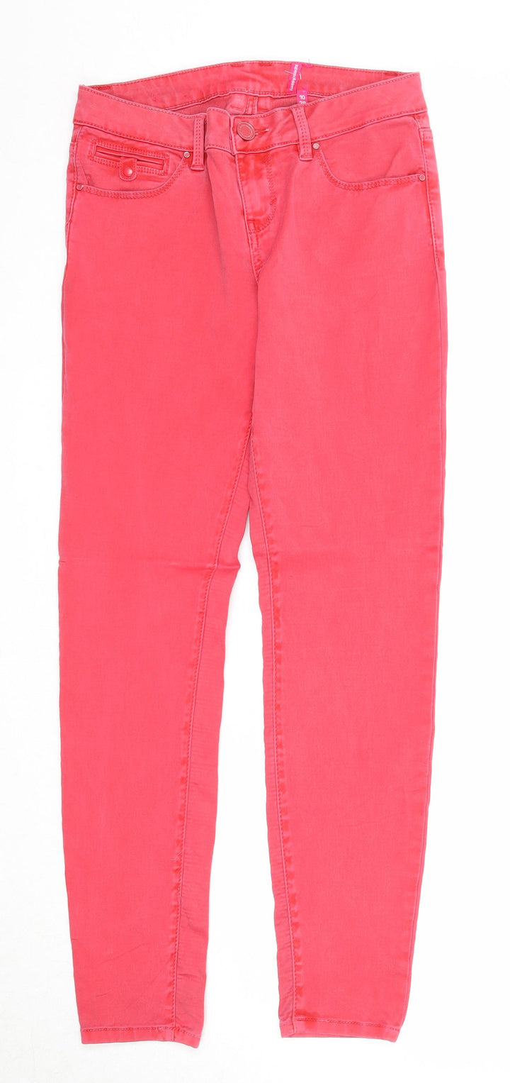 Yes Yes Womens Pink Cotton Skinny Jeans Size 10 Regular Zip