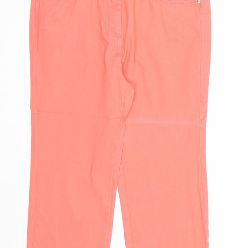 Wilkies Womens Pink Cotton Straight Jeans Size 10 Regular Zip