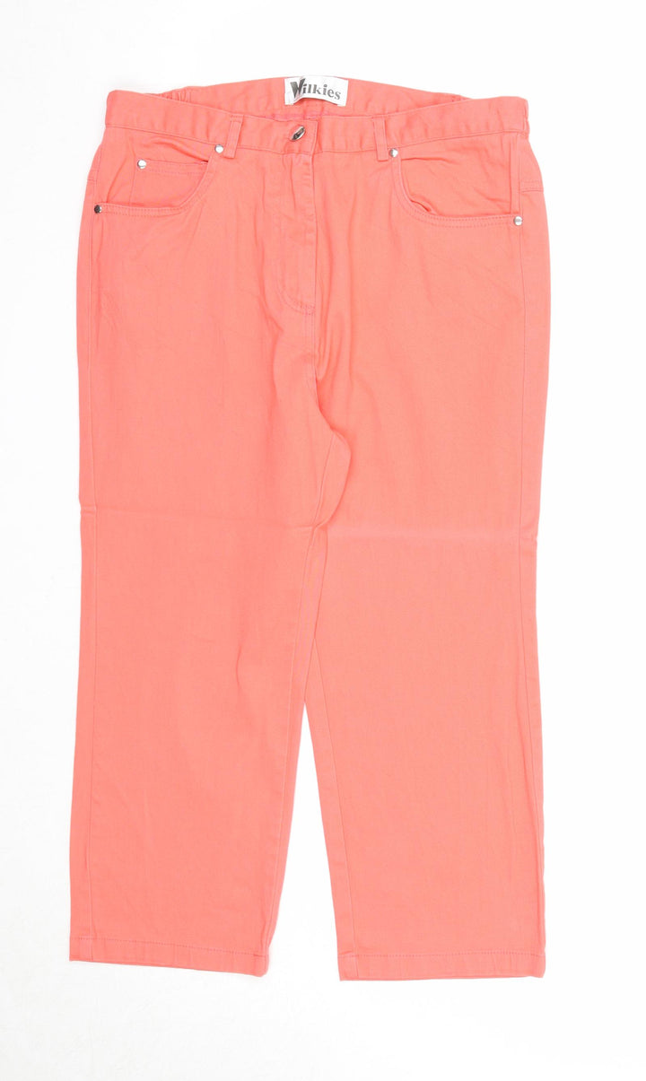 Wilkies Womens Pink Cotton Straight Jeans Size 10 Regular Zip