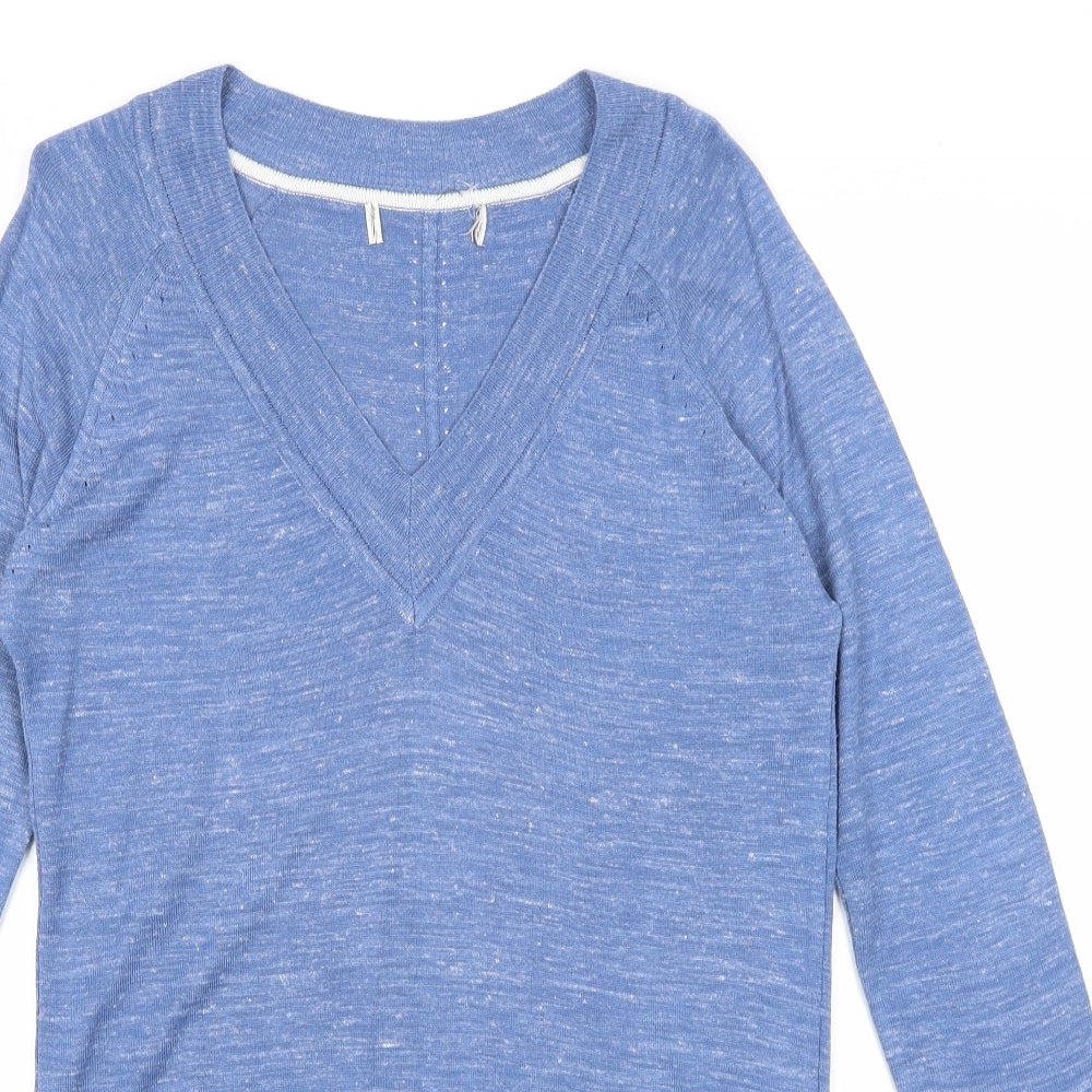 NEXT Womens Blue V-Neck Acrylic Pullover Jumper Size 8