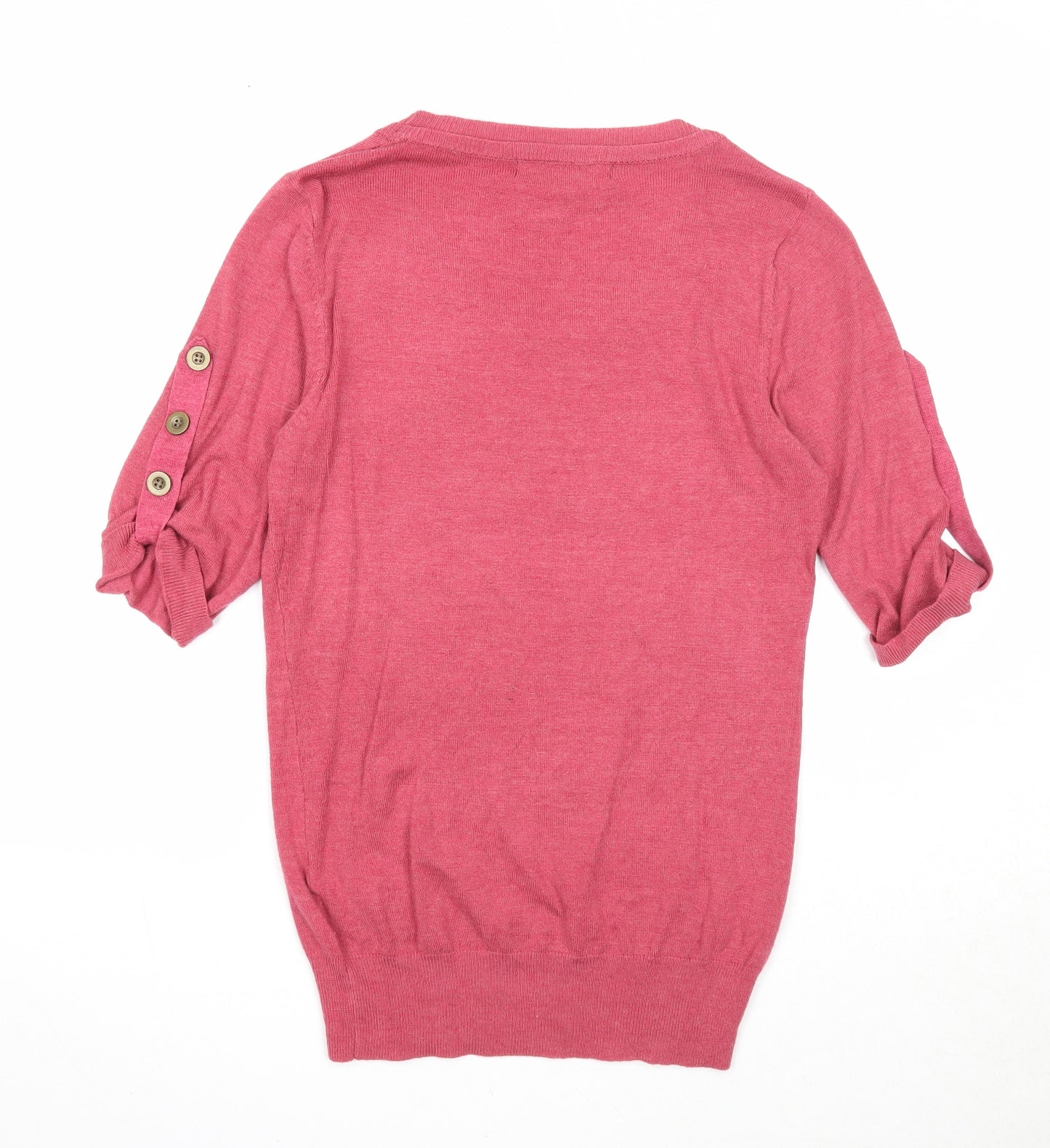 Miso Womens Pink Scoop Neck Acrylic Pullover Jumper Size 12