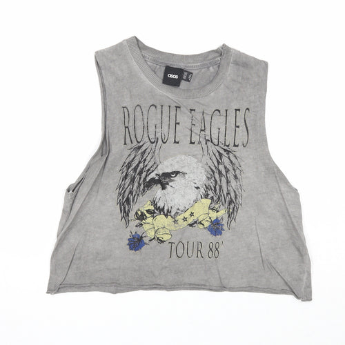 ASOS Womens Grey Cotton Basic Tank Size 8 Round Neck - Rogue Eagles