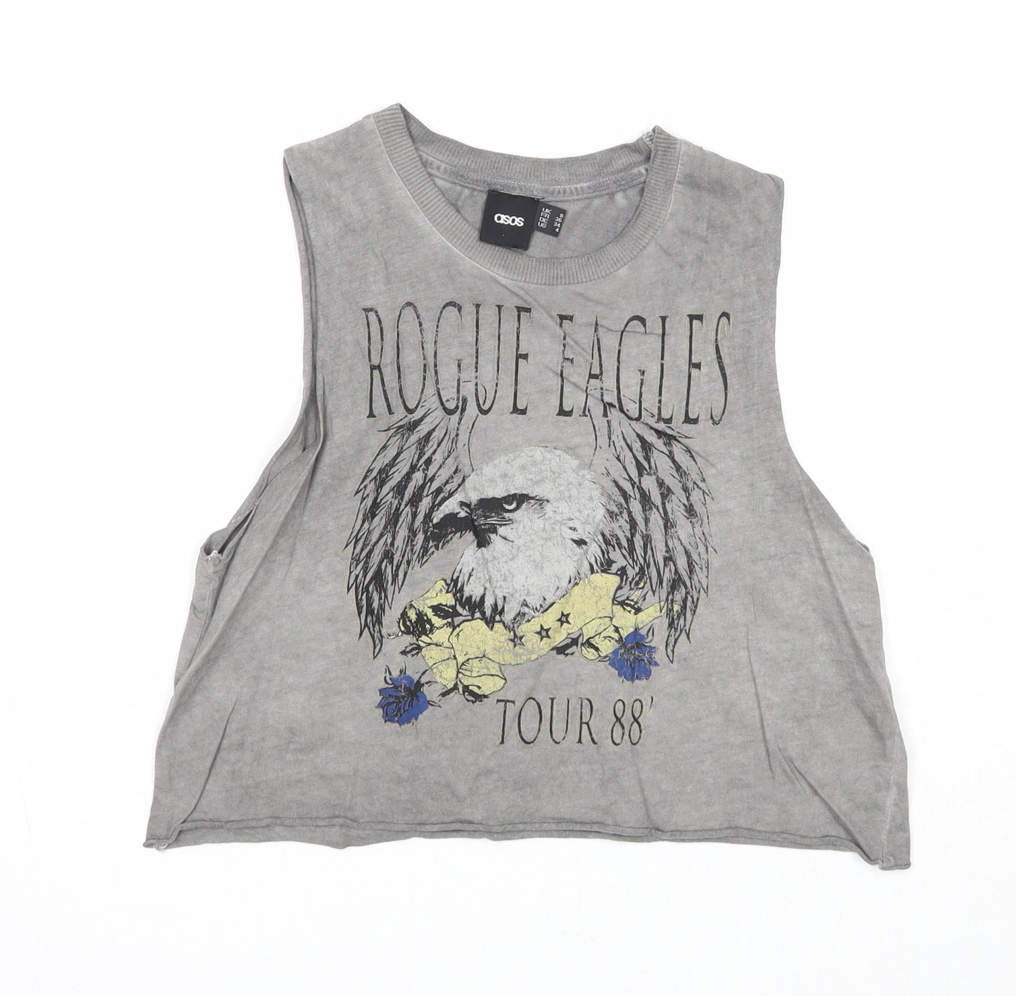 ASOS Womens Grey Cotton Basic Tank Size 8 Round Neck - Rogue Eagles