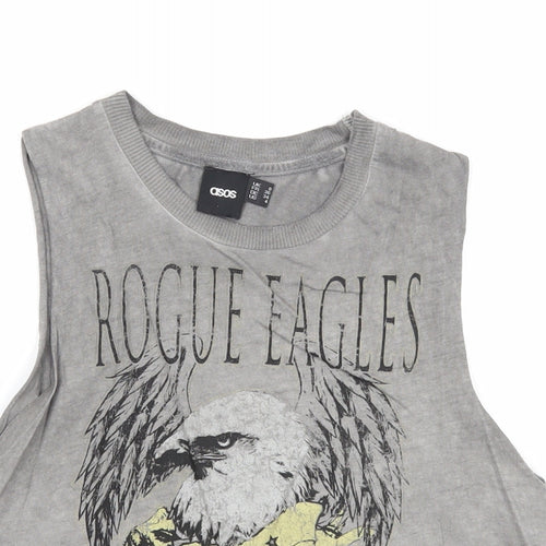 ASOS Womens Grey Cotton Basic Tank Size 8 Round Neck - Rogue Eagles