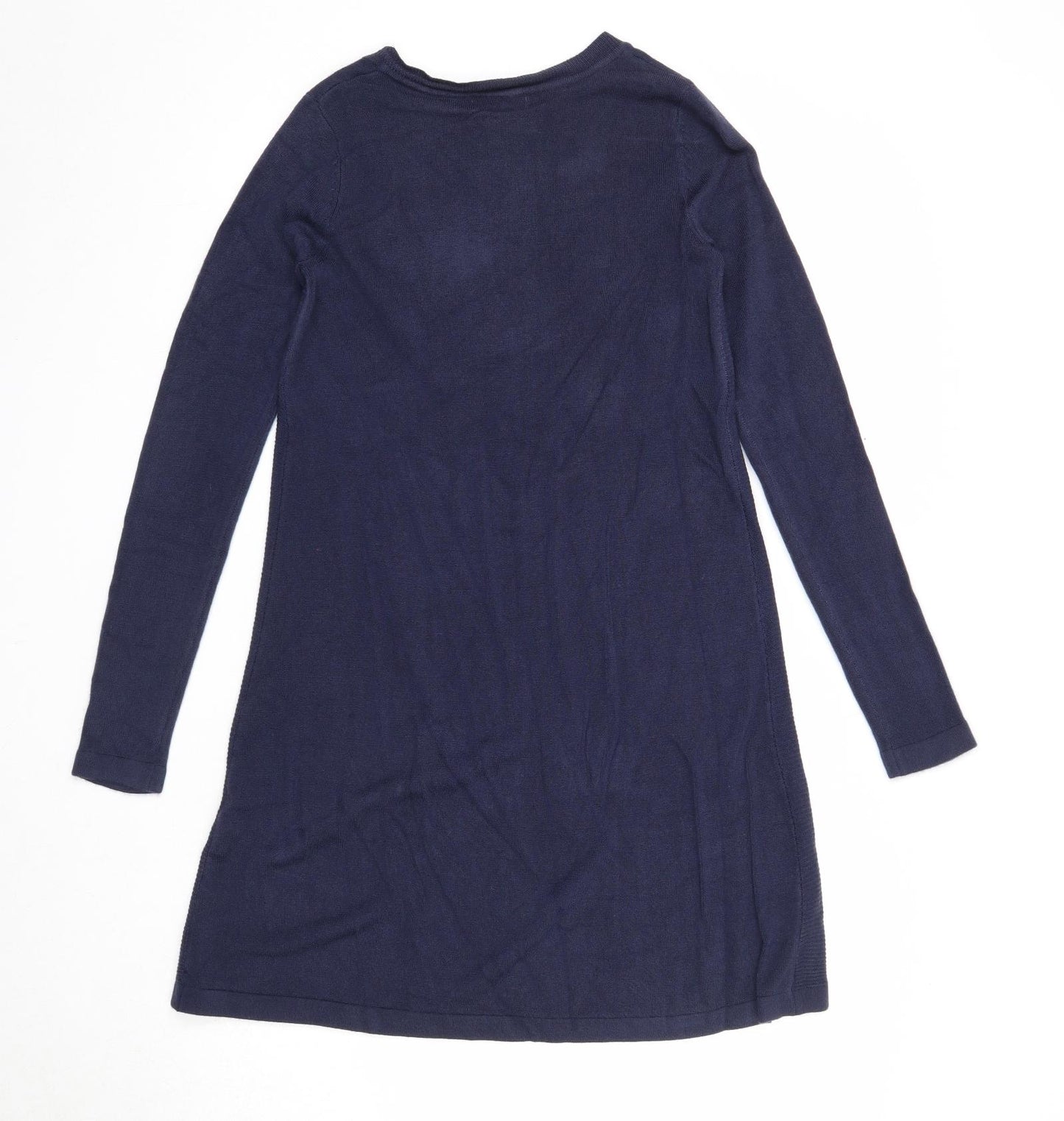 Primark Womens Blue Acrylic Jumper Dress Size 4 Round Neck Pullover