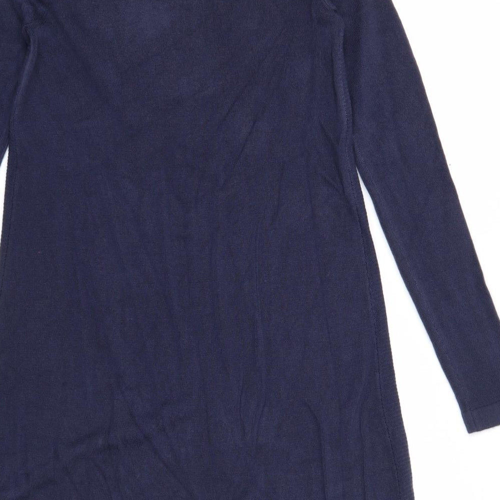 Primark Womens Blue Acrylic Jumper Dress Size 4 Round Neck Pullover