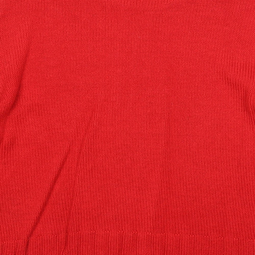 Skovhuus Womens Red Round Neck Cotton Pullover Jumper Size M