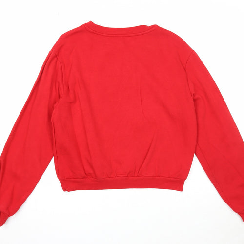 Divided Womens Red Cotton Pullover Sweatshirt Size S Pullover - Darlin