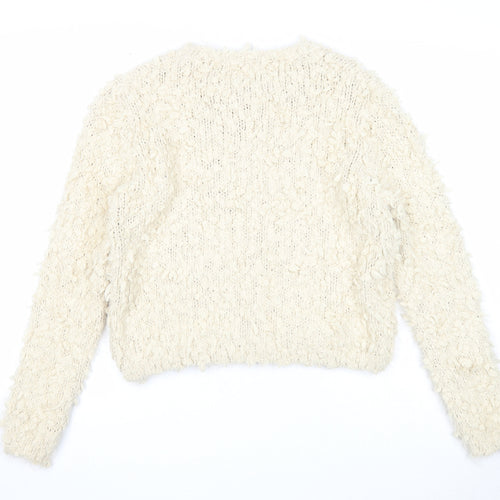 QED London Womens Beige Round Neck Polyester Pullover Jumper Size M