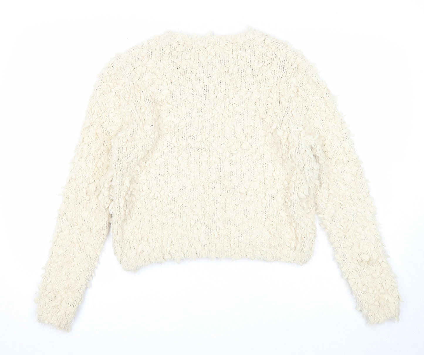 QED London Womens Beige Round Neck Polyester Pullover Jumper Size M