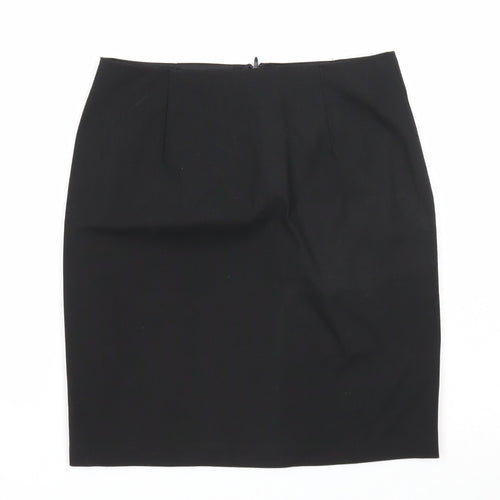 Marks and Spencer Girls Black Polyester Bandage Skirt Size 12-13 Years Regular Zip